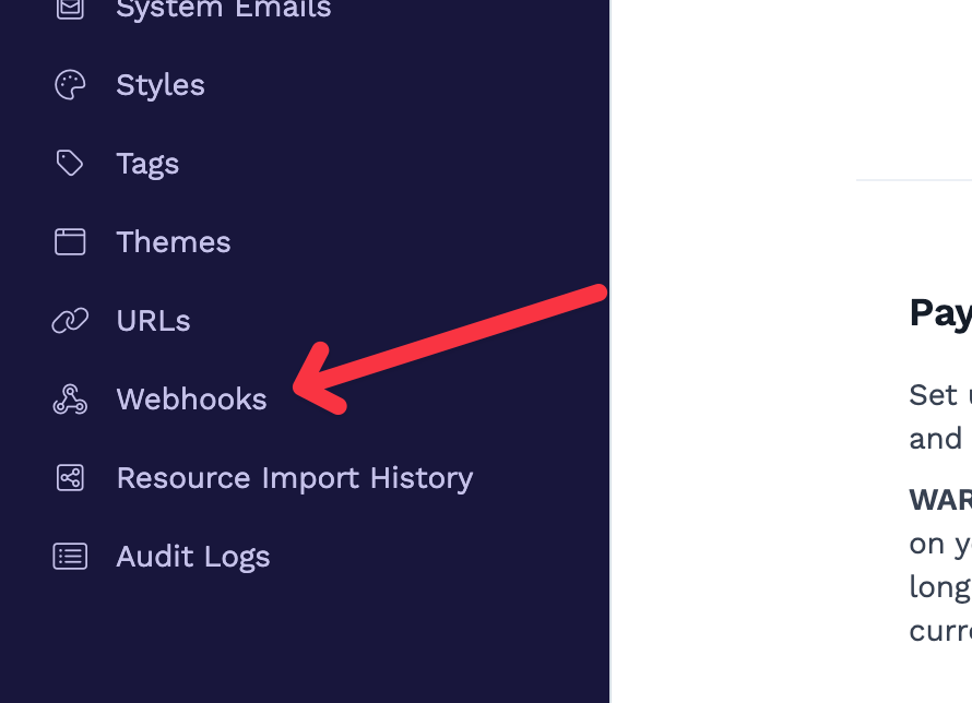 ClickFunnels webhooks page